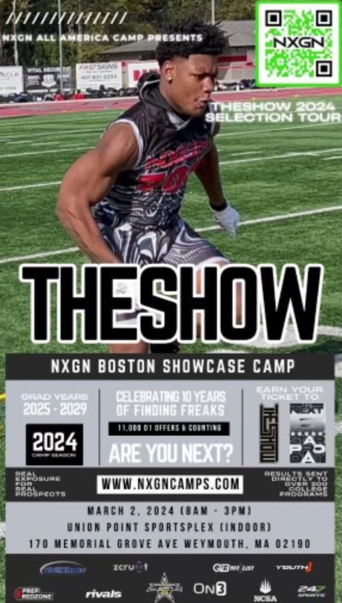 DanielAmini2029's tweet photo. I am excited to announce that I will be attending and ready to compete and will  school some folks at the @nxgn_football camp.  #AGTG #campseason 
@PRZNewEngland 
@TenfoldSports 
@masselitefb 
@PrepRedzoneNext https://t.co/1YlLojwc8q