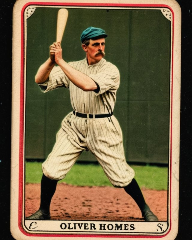 The Green Bag sent me this Supreme Court Slugger card for Oliver Wendell Holmes but without an old timey baseball pic of him so I asked an AI to create one and I think it came out pretty good!