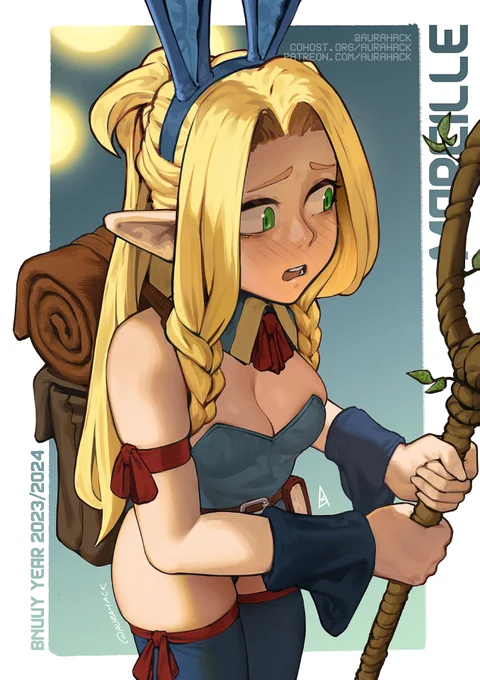 Marcille from Dungeon Meshi in a bunny suit, as voted for by my Patrons  