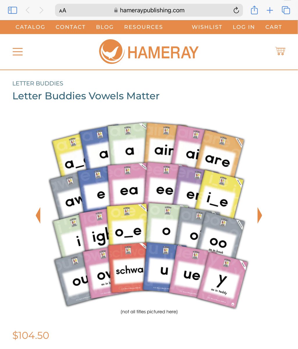 CC and I are at it again.  These books will help children take and practice vowel pattern.  Vowels are tricky.  This is available from Hameray,