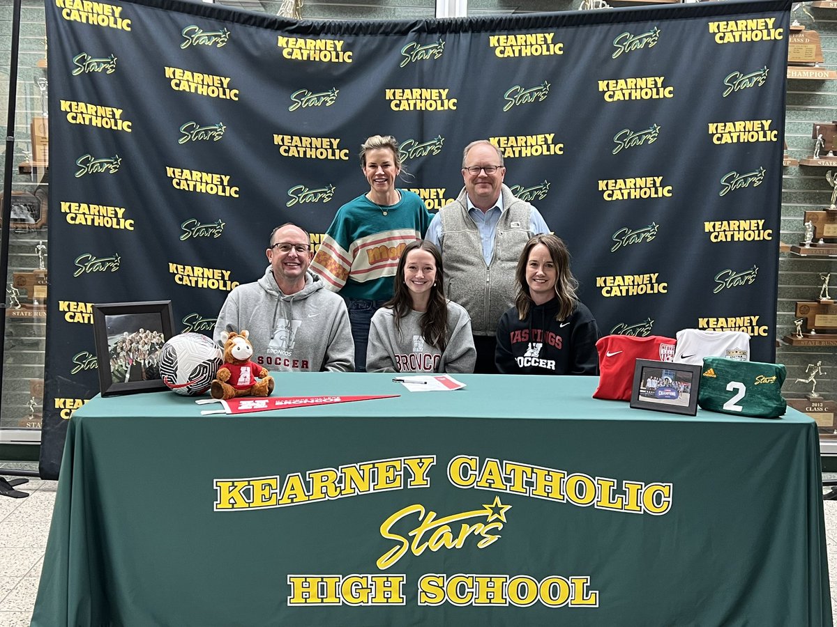 KlutheTroy's tweet photo. Congratulations Claire Kluthe with signing today to play at Hastings College to play Soccer @GEA_ECNL @kearneycatholic @KCHSFoundation @KCHS_BoysSoccer @KCActivities16 @ECNLgirls @GirlsKchs @HCBroncoWSOC @nebraska_talk @NebSelect @NTVNEWS @Local4_Sports @NCNSports @clairekluthe https://t.co/P34BVFvVYp