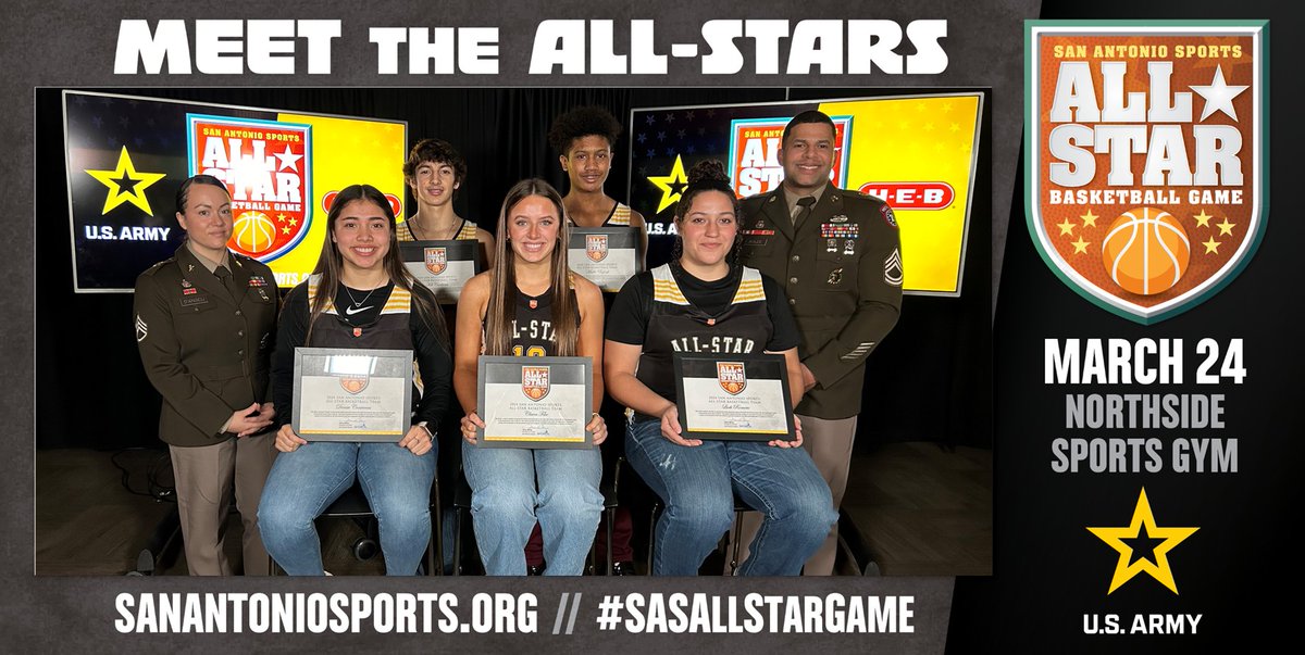 Tune into <a href="/ksatnews/">KSAT 12</a> tonite at 10 PM &amp; meet <a href="/DevineHS/">Devine High School</a> Liah Romero, <a href="/nise_contreras/">deniseee</a> &amp; Makhi Burford &amp; @high_lavernia <a href="/claira_fike/">Claira Fike 2024</a> &amp; <a href="/KelCardenas23/">Kel Cardenas</a> who were selected to play for Team Black in the #SASAllStarGame. Then watch them in their final high school game on Mar. 24. Congrats!