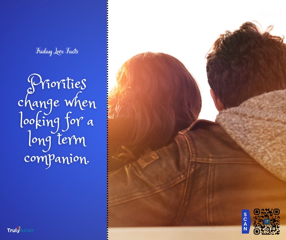 Research indicates that in the pursuit of a romantic partner, physical attractiveness tends to favor the body over the face. For individuals who are seeking a long-term spouse, however, the opposite is true.

#TrulyAsian #Asian #TGIF #datingapps #datingtips101 #DownloadNow