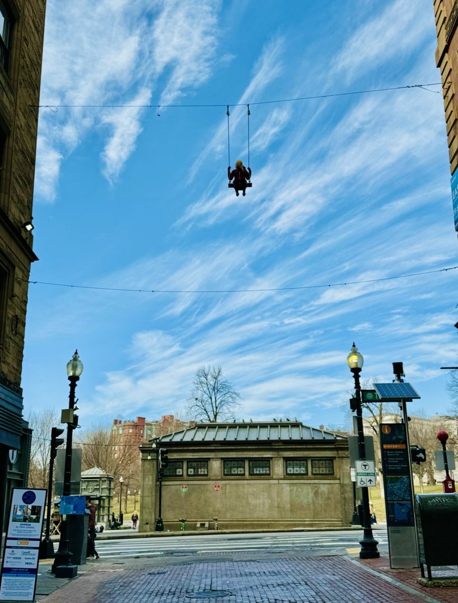 #Hangingout on a #swing in #downtown #Boston another #part of the #seasonal #winter #streetart there now. #MA #NewEngland