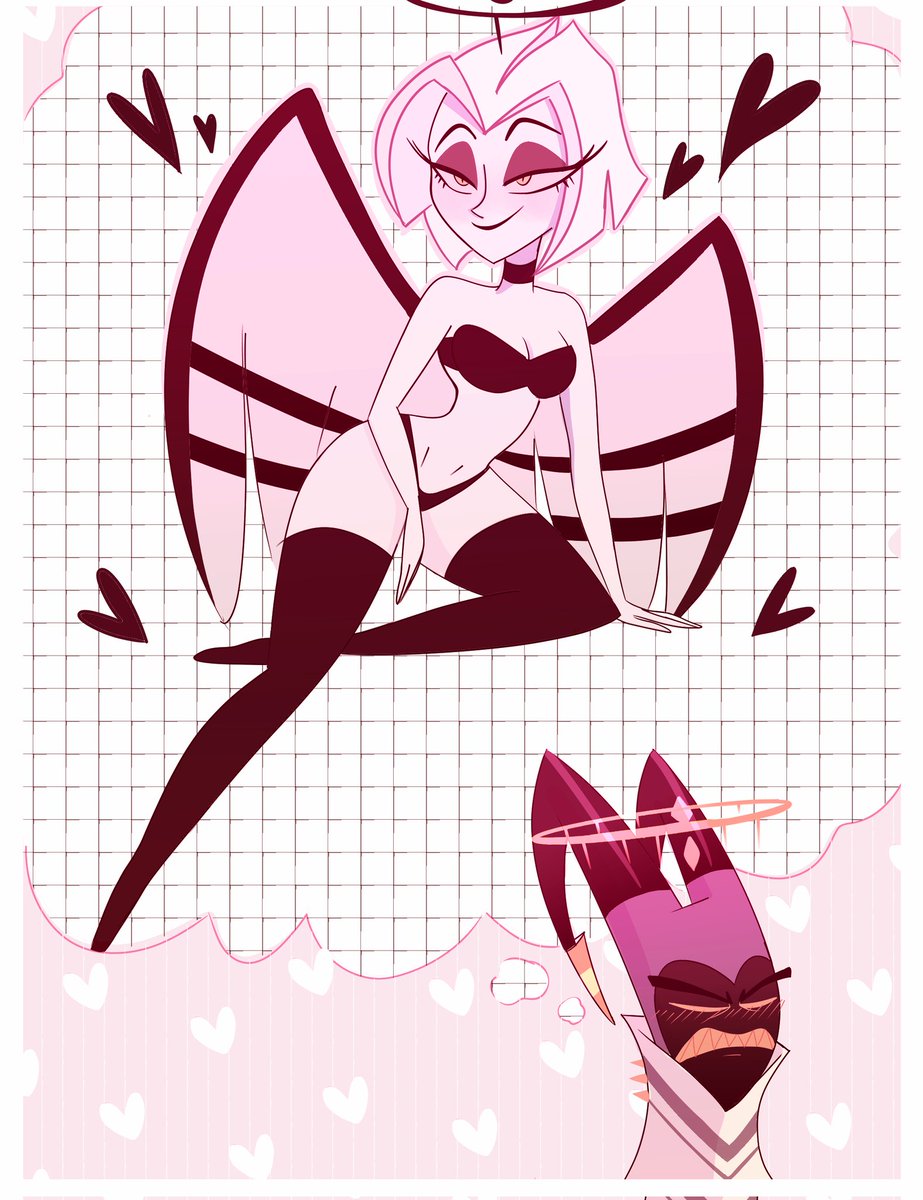 Jakk_Studios's tweet photo. (Siempre se me olvida la Aureola de Adam 🙈! Lo siento, jijiji ✨(⁠.⁠ ⁠❛⁠ ⁠ᴗ⁠ ⁠❛⁠.⁠).. 

Esos pensamientos Adam 📸🤨?
#HazbinHotelFanart
#HazbinHotelLute #HazbinHotelAdam  #AdamxLute https://t.co/L7gwQCrQhc
