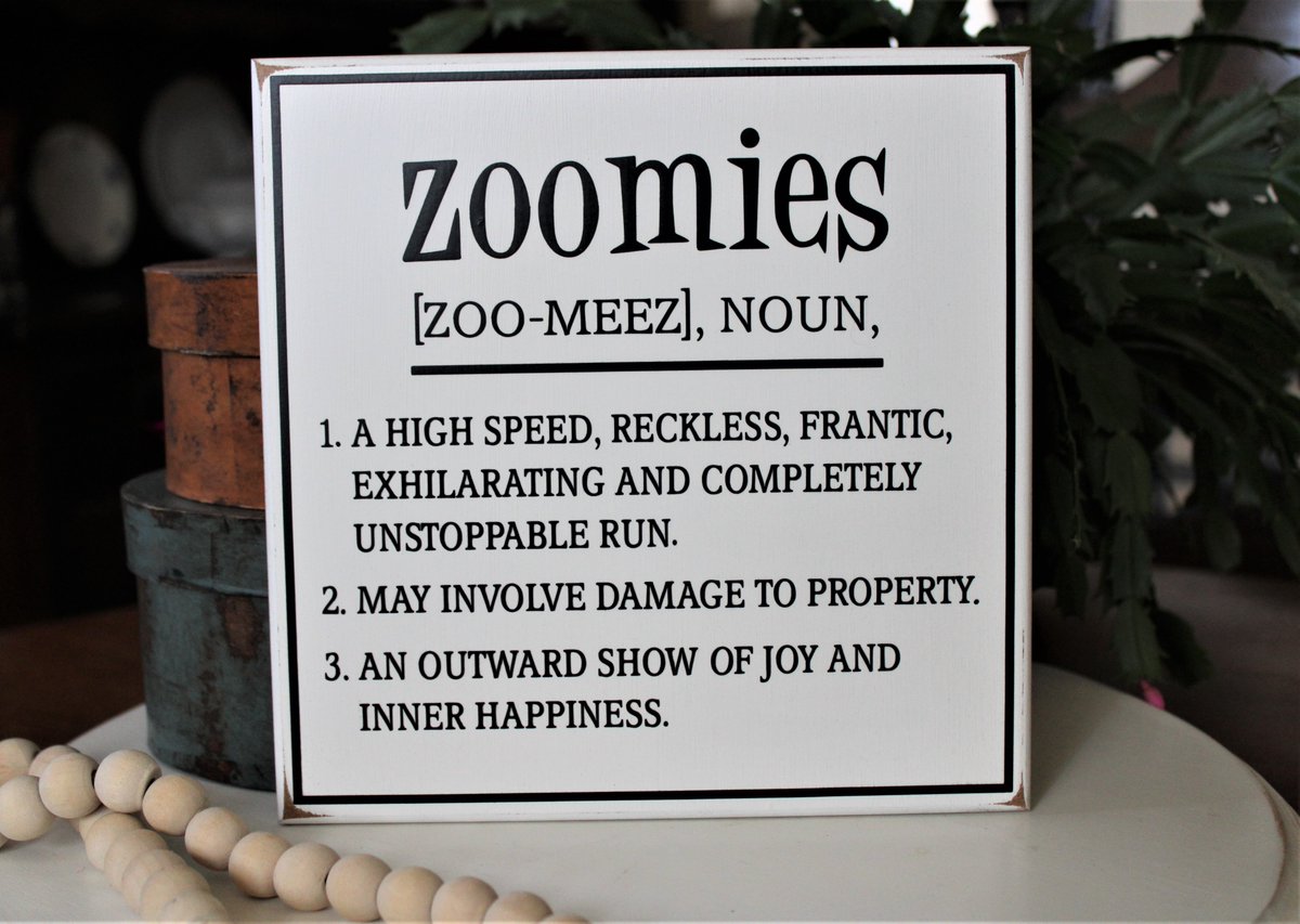 CountryWorkshp's tweet image. #Zoomies Definition Dog Sign or Cat Sign #DogGift Dog Mom Dog Dad Crazy Pet Dog Decor Cat Decor #FunnyPet #smilett23  etsy.me/3T8cOGg via @Etsy