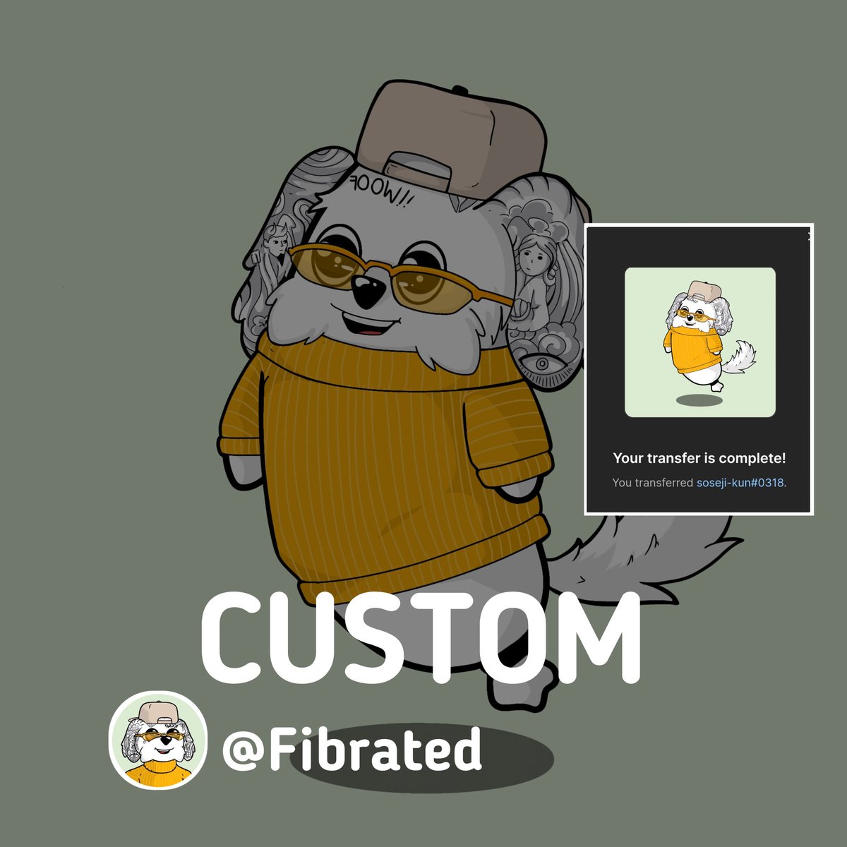 CUSTOM 
Big thanks to 
<a href="/Fibrated/">Fibrated</a> 
Welcome to soseji gang 😆😁

Don't forget follow
<a href="/Fibrated/">Fibrated</a> 

If you want to see them with a sausage version too 
You can DM for custom 🤝🤝

#NFTCommmunity