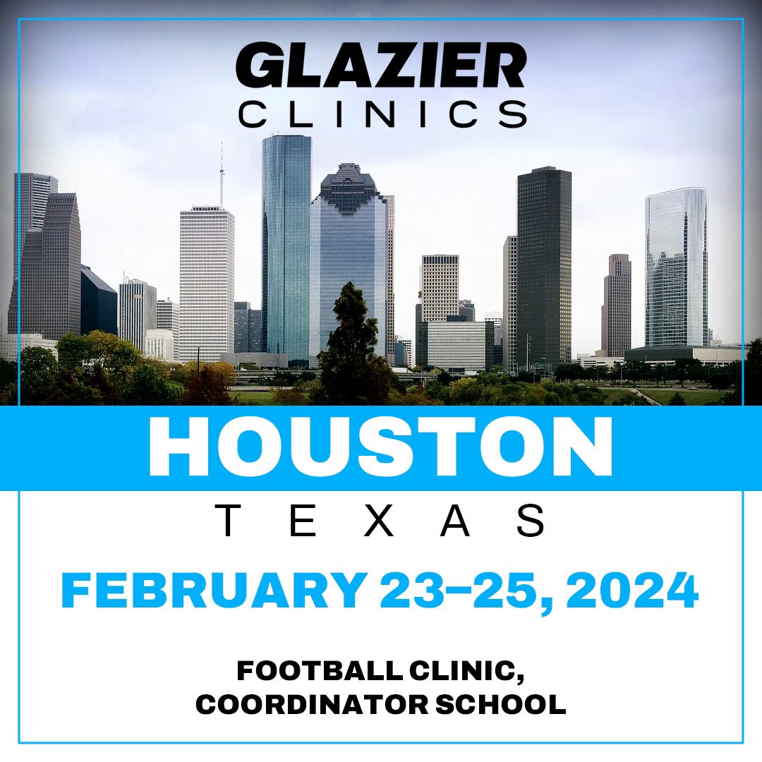 H-Town!! I’m down this weekend! Bring your pen, pad and iPads! Let’s get active! @GlazierClinics 🦅🟢⚪️