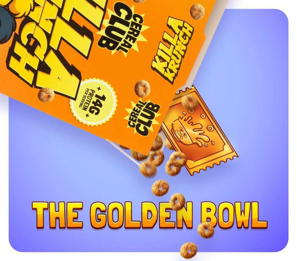 Find the Golden Bowl so rare, and win a Cub or Killabear. Your #KillaKrunch could change the game, as fortune smiles on those who claim. 3p EST Tomorrow 🥣