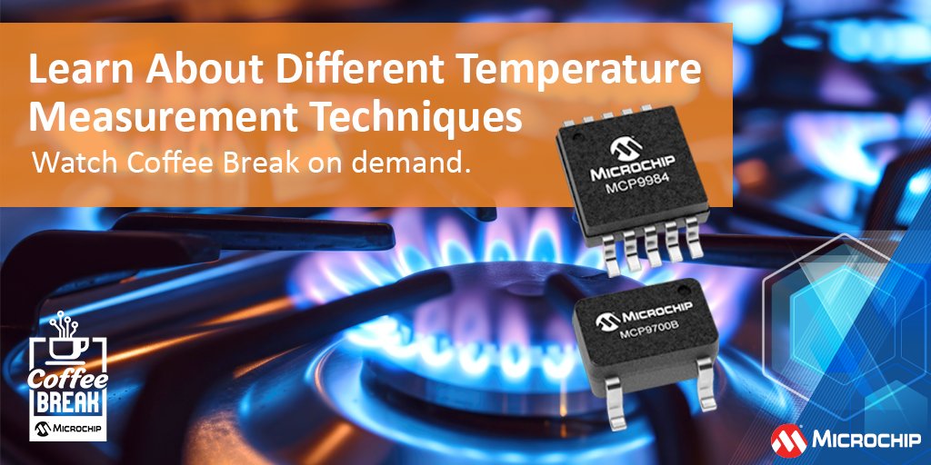 MicrochipTech's tweet image. Evaluate which temperature measurement techniques will meet your application needs. Watch Coffee Break on demand: mchp.us/3Ur8EdR. #Temperature #Measurement #TemperatureSensors #Automotive #Industrial #Energy