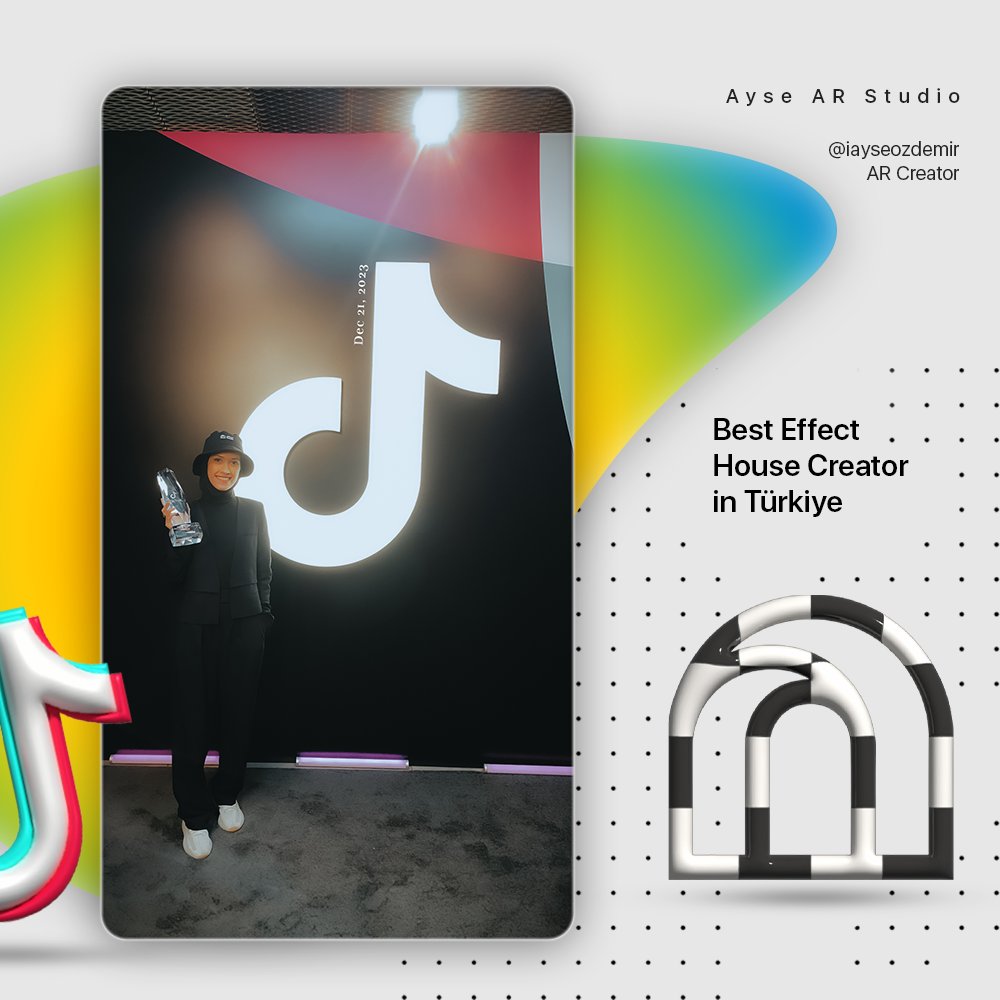 Sonra mı ne oldu, Tutkuyla yaptığım bu iş 2023 yıl sonunda Türkiyenin bu alanda verilmiş ilk, En iyi Effect House Tasarımcısı oldum 🙏

Eğer bir Efekt Tasarımcısına ihtiyacınız var ise; 
Ayse AR Studio' olarak size hizmet vermekten onur duyarız. ( sheayseozdemir@gmail.com )