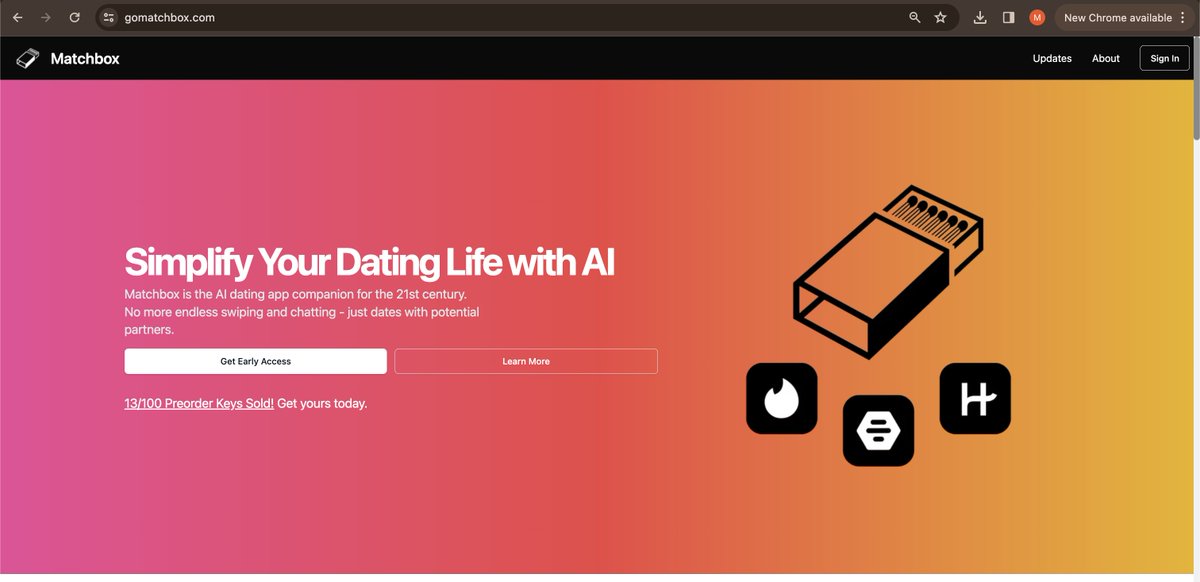 The Website for Matchbox is fully functional and we are super excited to roll out our newest feature: AutoSwipe (And it's Free)