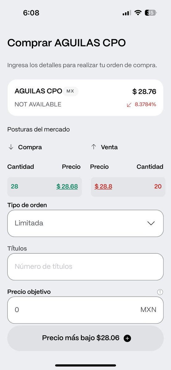 diegotoyos's tweet photo. @natanoj86 @lugiani17 Ahí es! Con limitada pero ponle unos centavos arriba de lo que cuestan, para que puedas realizar la orden https://t.co/jeBP3TVM1O