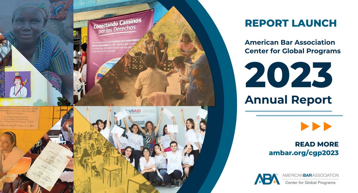 The @ABAesq Center for Global Programs is excited to release its 2023 Annual Report, showcasing work from around the world with @chr_aba and ABA ROLI. Facilitating 80+ programs in 60+ countries, explore our efforts on global rule of law matters ➡️ ambar.org/cgp2023