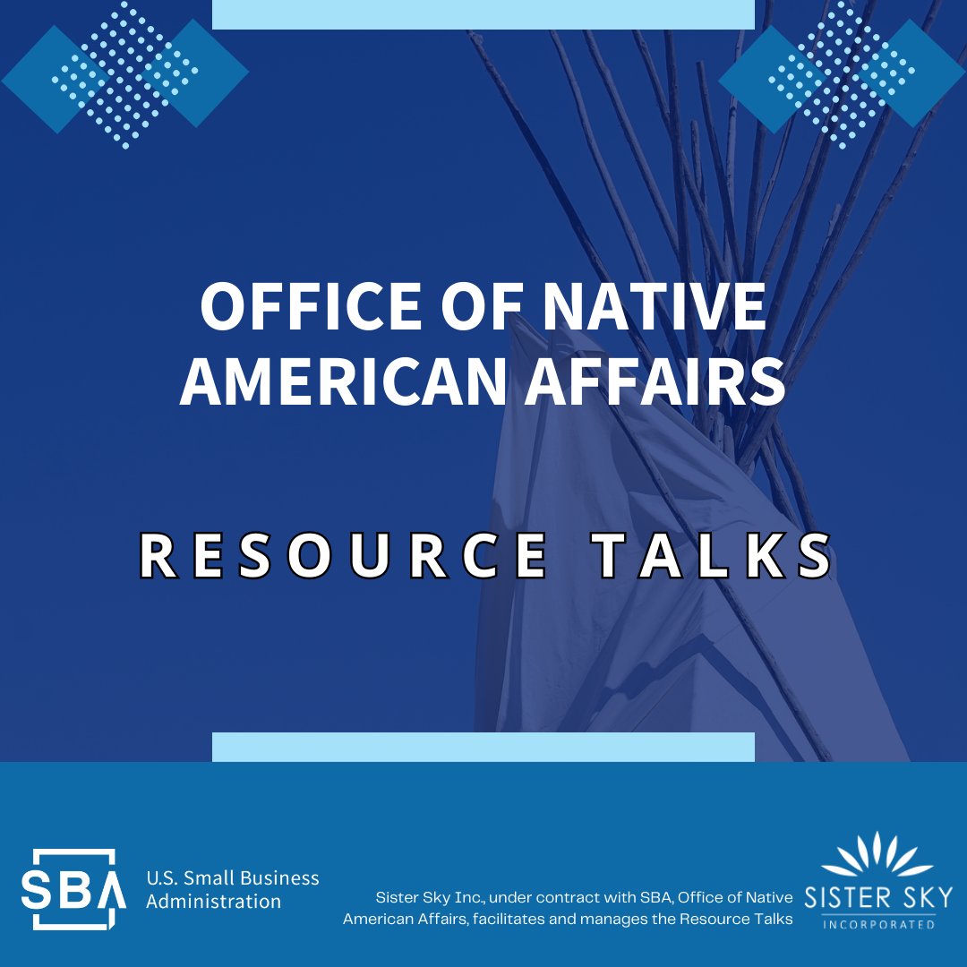 NativeSba's tweet photo. View our upcoming schedule for SBA ONAA Resource Talks - powered by Sister Sky Inc. and register today! https://t.co/wwIfLmc4Vo

Don't miss out on the opportunity to learn from an industry expert!
#NativeSBA #SBAONAAResourceTalks #BusinessGrowth #SmallBusinessSuccess https://t.co/BXNY4O5GbG