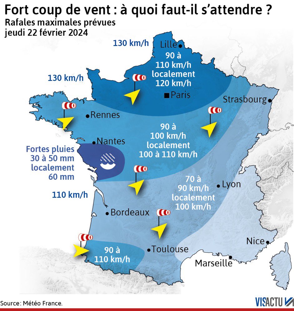 ⚠️ Tempête Louis. De fortes rafales de vent enregistrées ce jeudi | #climat #risques #infographie via @visactu