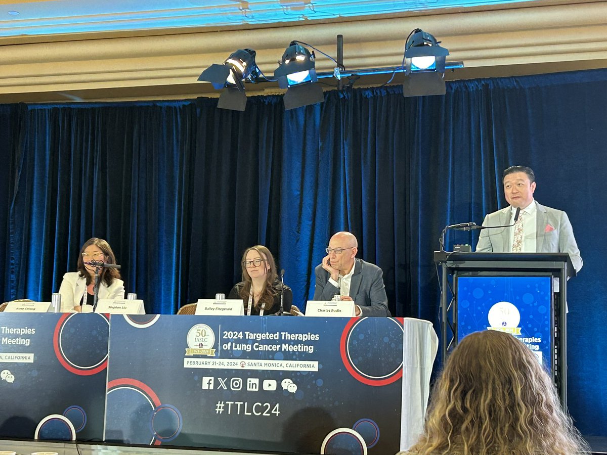 Now happening at #TTLC24 When the prince and princess of sclc have a go at it only the cancer cells tremble. Bring it on!!! @StephenVLiu @Annechiangmd @IASLC @Yale @Georgetown