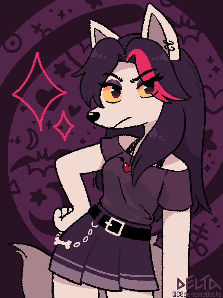 c0denamedelta's tweet photo. golf girl (goth wolf) https://t.co/GSIyfs1yJZ