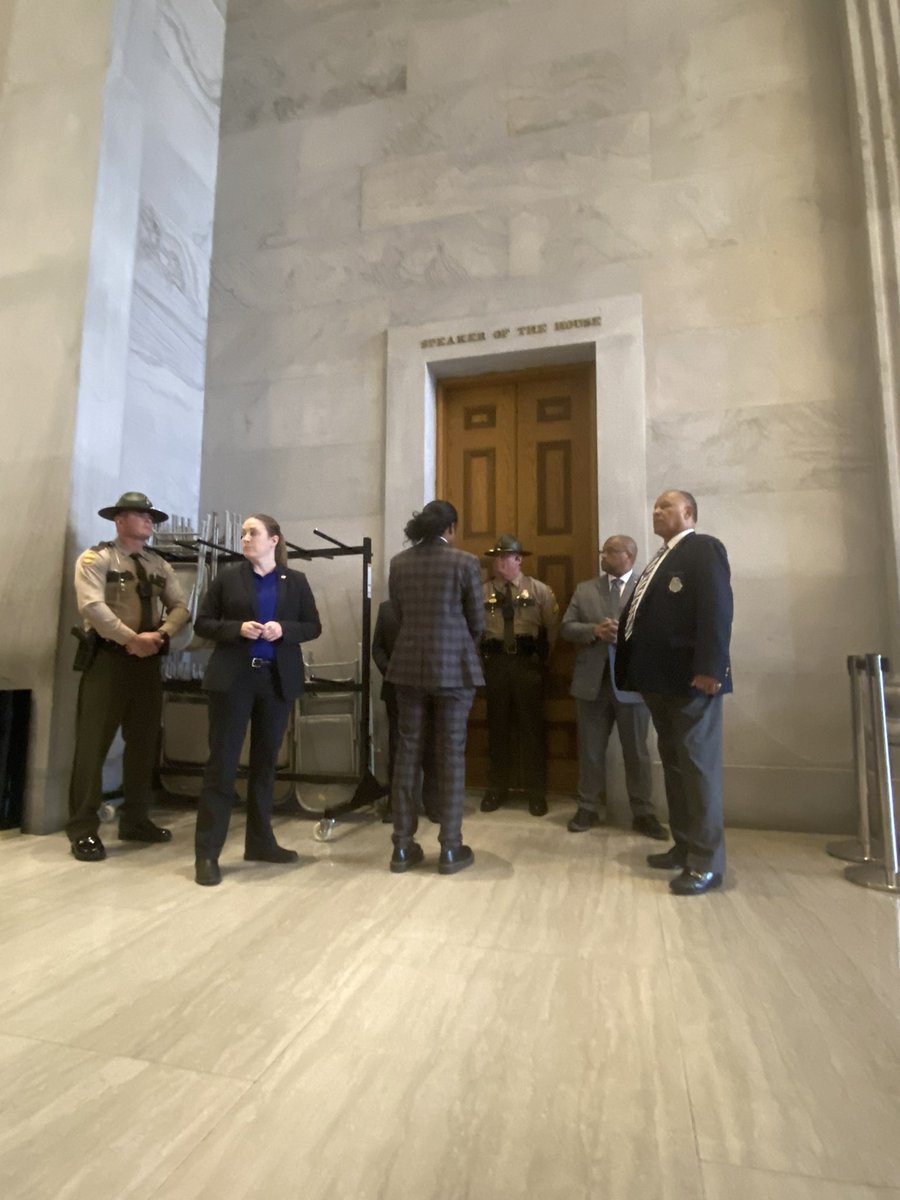 Today Speaker Sexton placed troopers outside his press conference, blocking me and the public from watching his briefing about the session. I have stayed to listen to his weekly comments to be informed of his deceptive narratives. He continues to prove he is drunk with power.