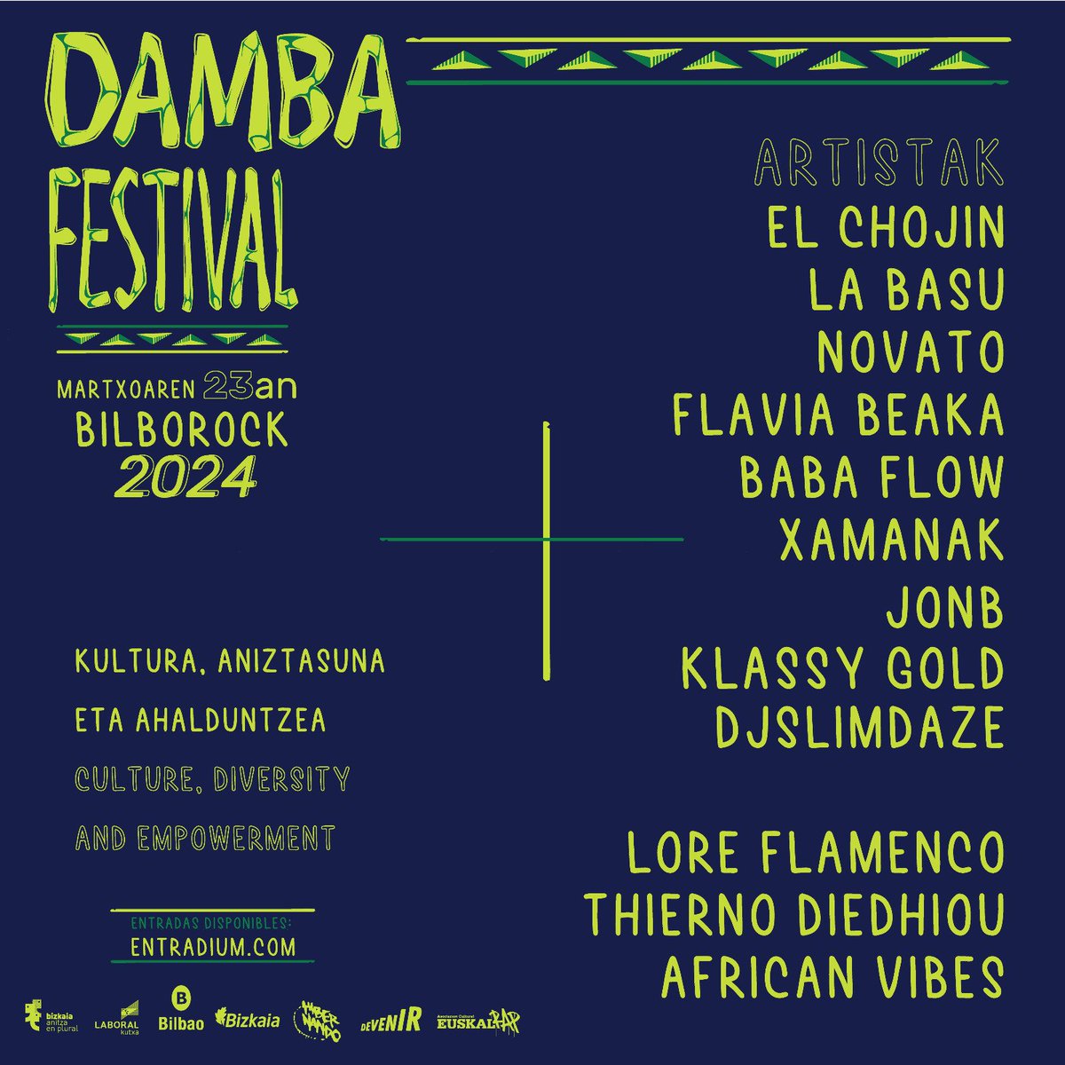 Vuelve el  Bilbao #dambafestival 2024 
23 de marzo Bilbo rock