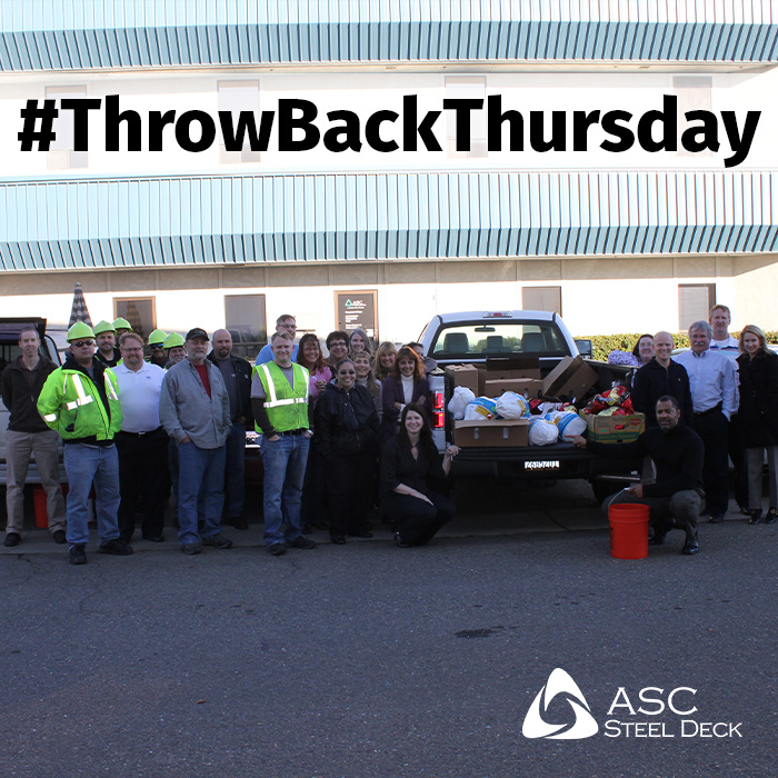 ASCSteelDeck's tweet photo. Happy #ThrowBackThursday! Here's a #ThrowBack to our 2011 Turkey Giveaway. If you'd like to join a team of practical people who put safety first, view our openings at https://t.co/GvLmlAvAFD
#TBT #Career #SteelDeck #Hiring #JoinOurTeam https://t.co/ZOiKLyZZDv