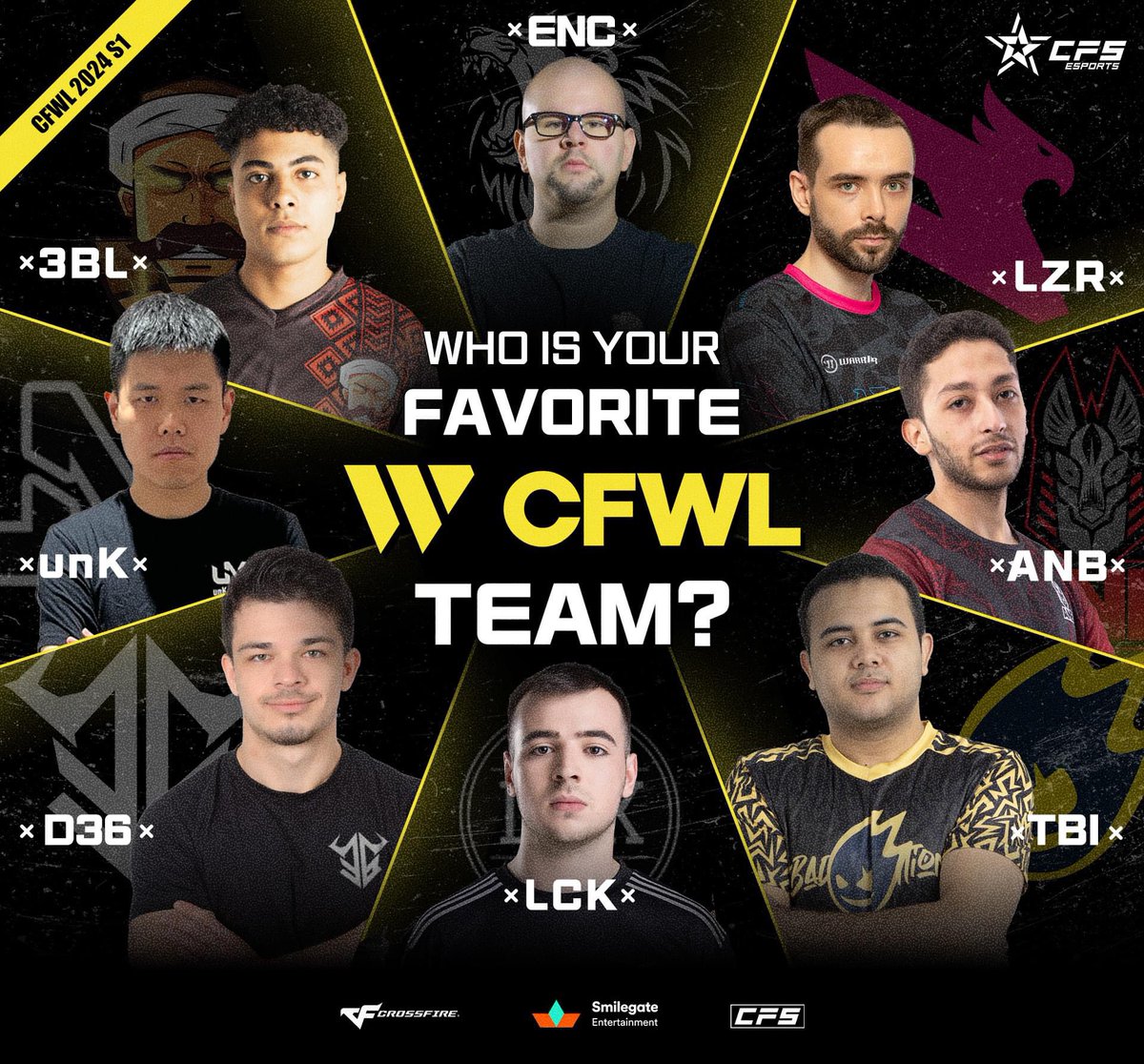 Just a few days left until the electrifying kickoff of CFWL 2024 on February 24th.

Surely, there's a team you're eagerly awaiting to witness in action!?

Whether it's for their skills, strategies, or just that unbeatable team spirit, we want to know who your favorite team is!