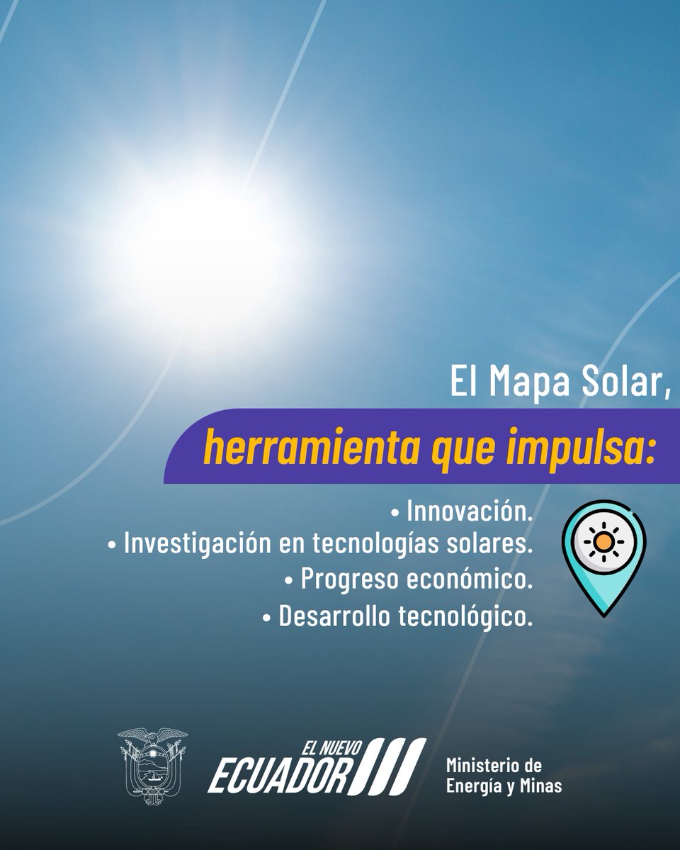 ✅Presentaremos una herramienta innovadora en el #ElNuevoEcuador 🇪🇨. Este insumo denominado “Mapa Solar”🌞 fue desarrollado a través del aporte de @AFD_es, @tractebel y @CELECEPOficial. 👉El documento contemplará más de 4.000 zonas para la implementación de paneles fotovoltaicos.