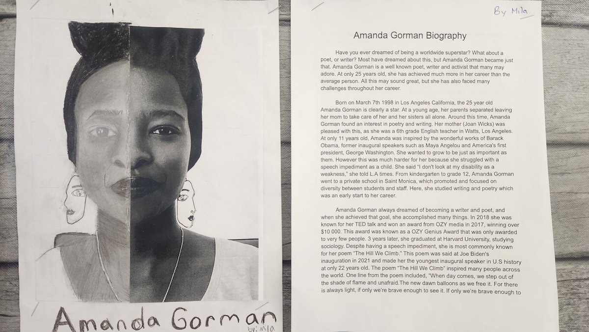 NikolausJanice's tweet photo. Celebrating Black Excellence in grade 6 by learning about these inspiring young individuals.  @HCDSB @saopmilton1 https://t.co/qUGywDza9J