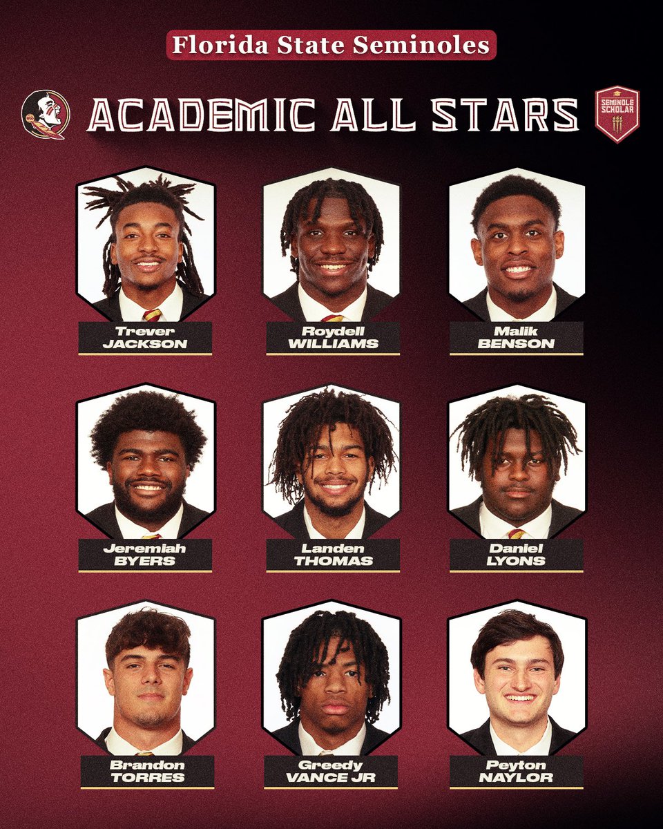 Congratulations to this week’s Academic All-Stars! #NoleFamily