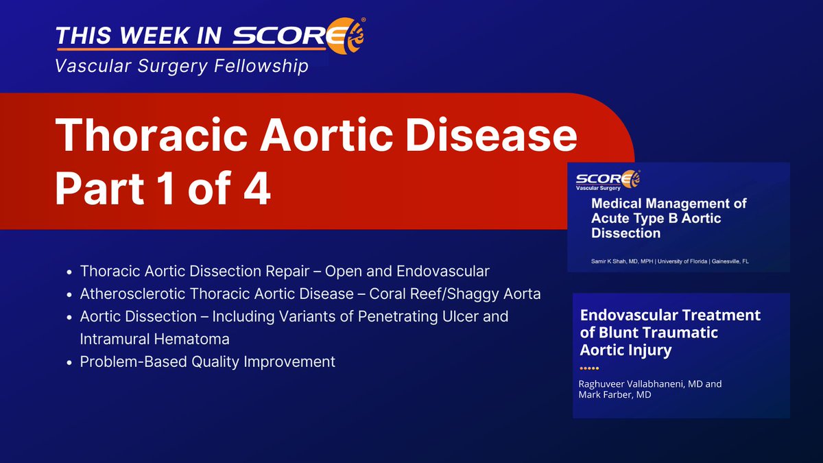 SCORE | Vascular Surgery tweet media