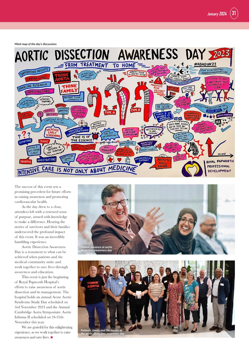 A nice feature article by our friends at <a href="/RoyalPapworth/">Royal Papworth Hospital NHS FT 💙</a> about their hosting of #ADADUK23 appears in the latest issue of the <a href="/SCTSUK/">SCTS UK</a> Bulletin. It truly was a great day 🩷 <a href="/papworth_pd/">Royal Papworth Professional Development</a> #AortaEd #THINKAORTA