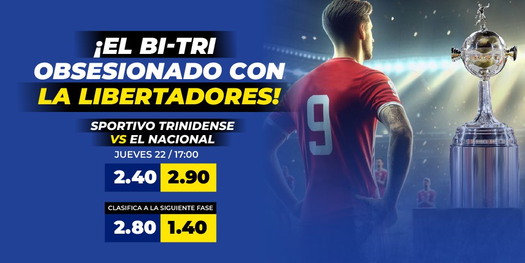 ¡Quieren ir más allá de liga! 🔥🏆

Sportivo Trinidense se encuentra en la posición 12 de su liga con 3 puntos, luchando en la parte baja de su liga. 😳
Por otro lado, El Nacional busca la clasificación y asegurar el partido de ida, para cerrar la vuelta de local. 😎