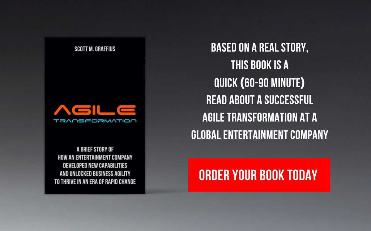 ‘Agile Transformation’ book by <a href="/ScottGraffius/">Scott M. Graffius</a> is a quick (60-90 minute) read about a successful agile transformation at a global entertainment company.

🇺🇸 US bit.ly/at-us
🌏 More countries bit.ly/at-world

#Agile #AgileTransformation #AgileTransformationBook