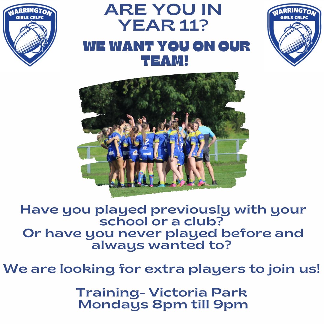 Our under 16s are looking to strengthen their team ahead of the new season.  

Don’t  worry about GCSEs and prom as we can with your schedule to accommodate. 

It’s a great way to keep fit and active as well as make new friends. 

Come down to training and give it a try! 💙💛🤍