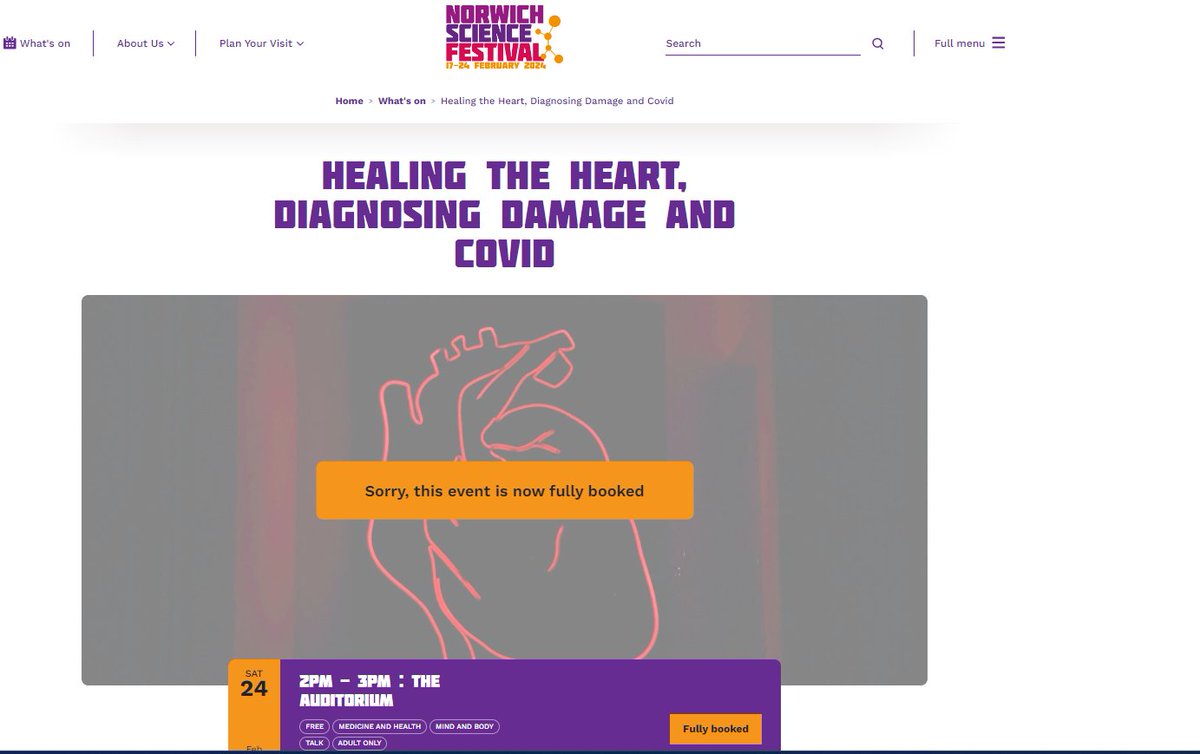 Together with @justvick we will be talking at the @NorwichSciFest on the heart damage & #covid. We are excited to discuss with our community! Talk about heart attacks, palpitations & #mummies! but also Covid, long covid & how to stay healthy tinyurl.com/yt5rdcu3