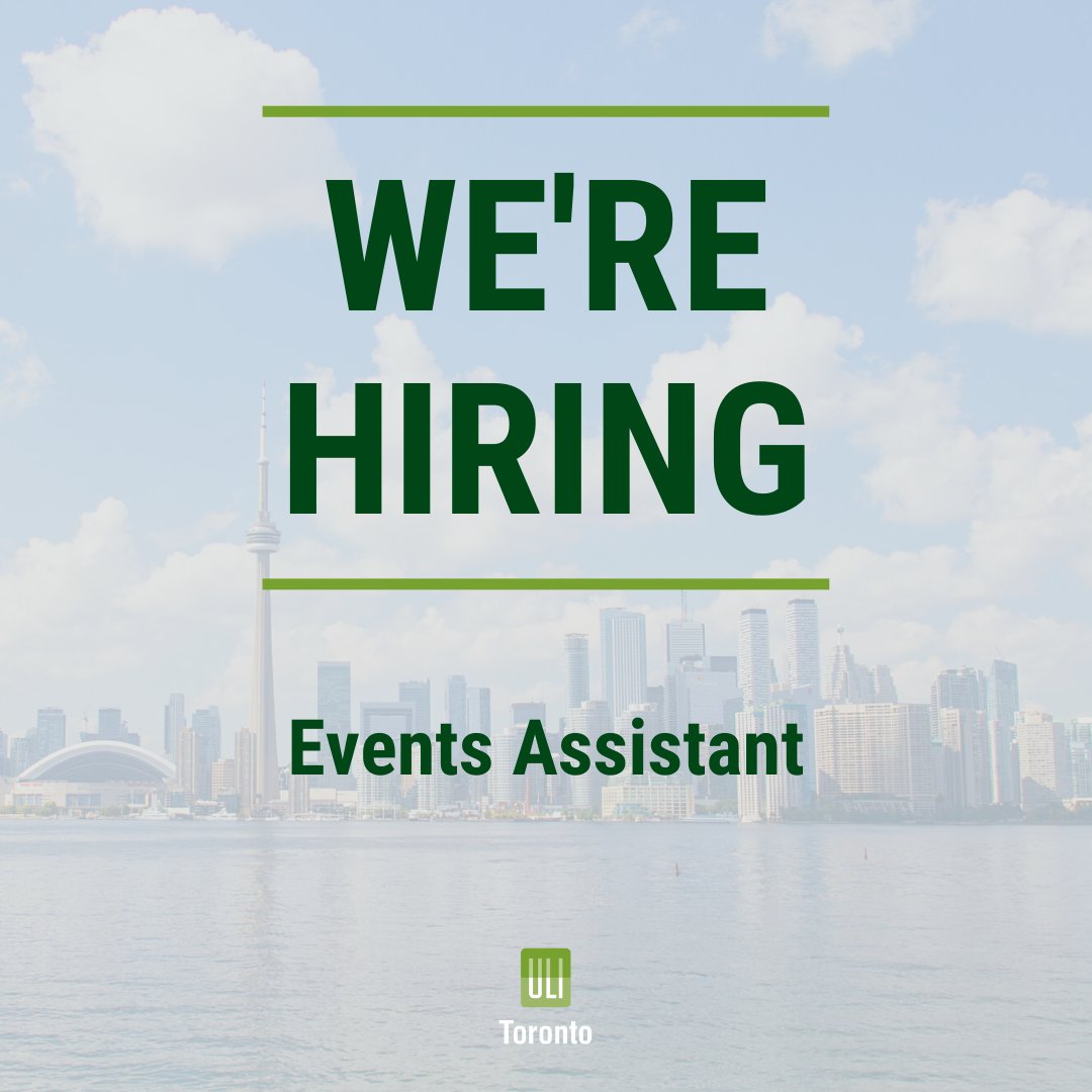 We are Hiring an Events Assistant! ULI is seeking an individual with experience in events and an interest in land use development issues to support us in the busy day to day activities relating to webinars and in person events. Apply now: on.uli.org/9Fji50QGRPO