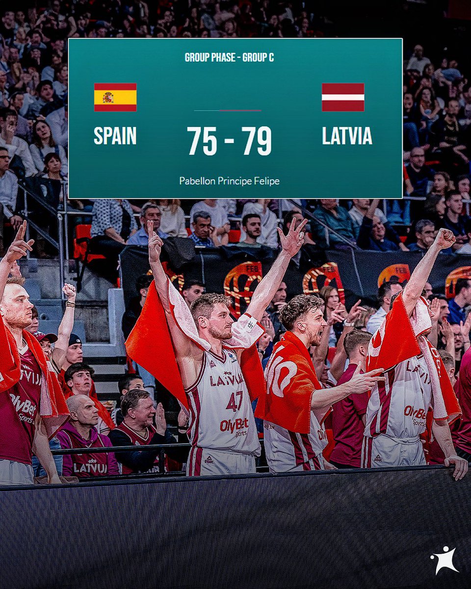 Latvia defeat the #EuroBasket champions on Ricky Rubio’s return 😲🇱🇻