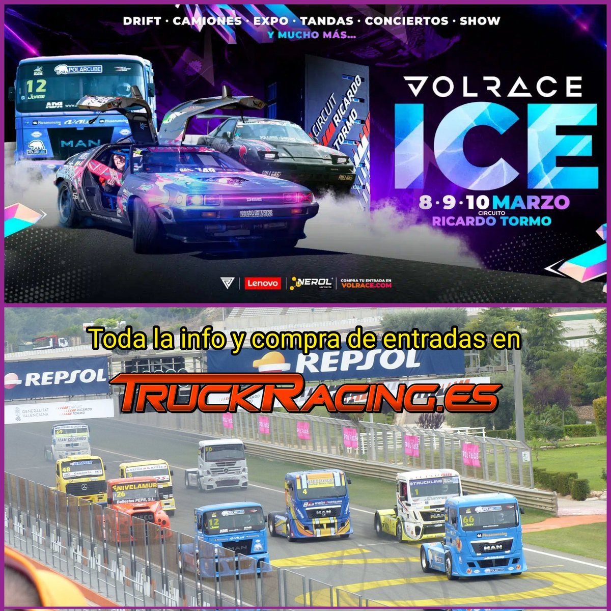 TruckRacing_es's tweet photo. Sólo dos semanas para el comienzo del CECC en Valencia!!!
La programación y toda la información de la "Volrace ICE" en https://t.co/q0mElpus4x

#CECC #VolraceICE #Volrace #TruckRacing #CircuitValencia https://t.co/tkGHdEcB7z