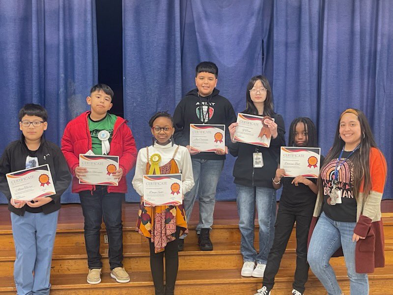 thelit_booklady's tweet photo. A BIG shout out to these @SammonsES_AISD kiddos for participating in the @AldineISD Black History Oratory Competition! They did such a great job and I couldn’t be more proud of their hard work. 🫶🏼 #MyAldine #AldineISD https://t.co/qULQWAjjeY