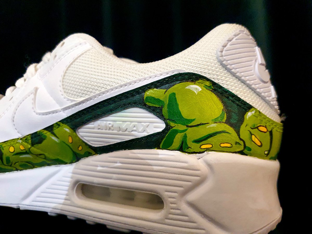 technokolor420's tweet photo. Hey Fam @goblintown !
I did a thing... custom painted AIRMAX 90s grumpl edition V1.
Hope You like these!
@nft_paris here I come. https://t.co/LqC7UcTNp7