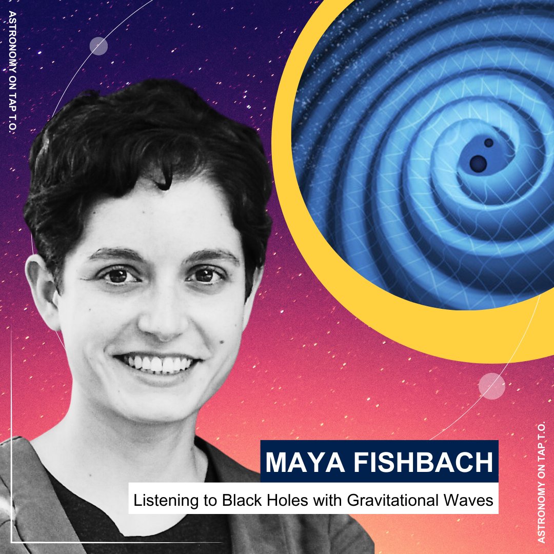 We're thrilled to have Maya Fishbach, <a href="/UofTArtSci/">U of T Arts & Science</a> Assistant Professor <a href="/CITA_ICAT/">Canadian Institute for Theoretical Astrophysics</a>, presenting at #AstronomyOnTapTO! ✨

Join us on March 1 to hear <a href="/mayaKfish/">Maya Fishbach</a> explain how scientists are "listening" to black holes with gravitational waves ow.ly/1OMu50QGOlj
