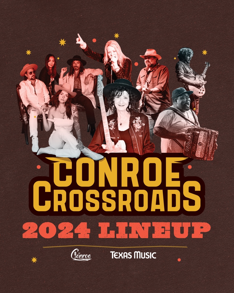 Texas Music magazine (@txmusicmag) on Twitter photo The 2024 Conroe Crossroads lineup is live! Don't miss <a href="/djangowalker/">Django Walker</a>, <a href="/rosieflorestwee/">rosie flores</a>, <a href="/madamradarmusic/">MadamRadar</a>, <a href="/goodlooksband/">Good Looks</a>, and more. See the full lineup and buy tickets at conroecrossroads.com. The 2024 Conroe Crossroads lineup is live! Don't miss <a href="/djangowalker/">Django Walker</a>, <a href="/rosieflorestwee/">rosie flores</a>, <a href="/madamradarmusic/">MadamRadar</a>, <a href="/goodlooksband/">Good Looks</a>, and more. See the full lineup and buy tickets at conroecrossroads.com.