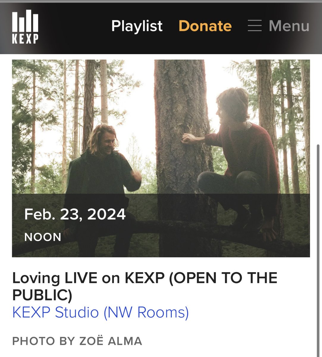 TOMORROW: Loving will be LIVE on @KEXP performing new songs from #AnyLight at 12PM PST / 3PM EST: kexp.org /// @TractorTavern show tmw is SOLD OUT!