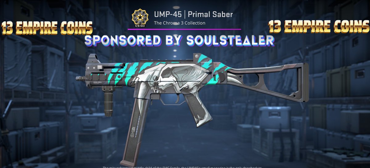 Destructum's tweet image. 🐅Sponsored by @soulstealer_hs 🐅
 
👉UMP Primal Saber FN/13 empire coins🪙

✅Follow @soulstealer_hs /Retweet
☑️Subscribe/Like (Show proof-Full page)
youtu.be/xOVPC9f0KoM

⏰Rolling in 3 days
#CSGO #csgogiveaways  #csgoskins