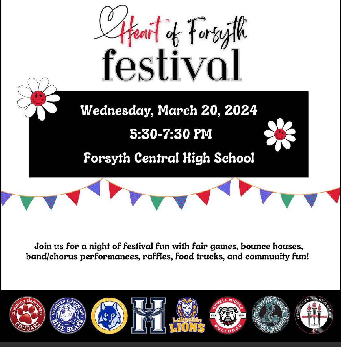 ForsythCHS's tweet photo. It may still be February but these warm days have us thinking about spring and all the fun that it brings. Mark your calendars for the Heart of Forsyth Festival on March 20th. Bring the children and enjoy bounce houses, food, crafts and more ! #heartofforsyth #fcsconnect https://t.co/mx8DKayTBh