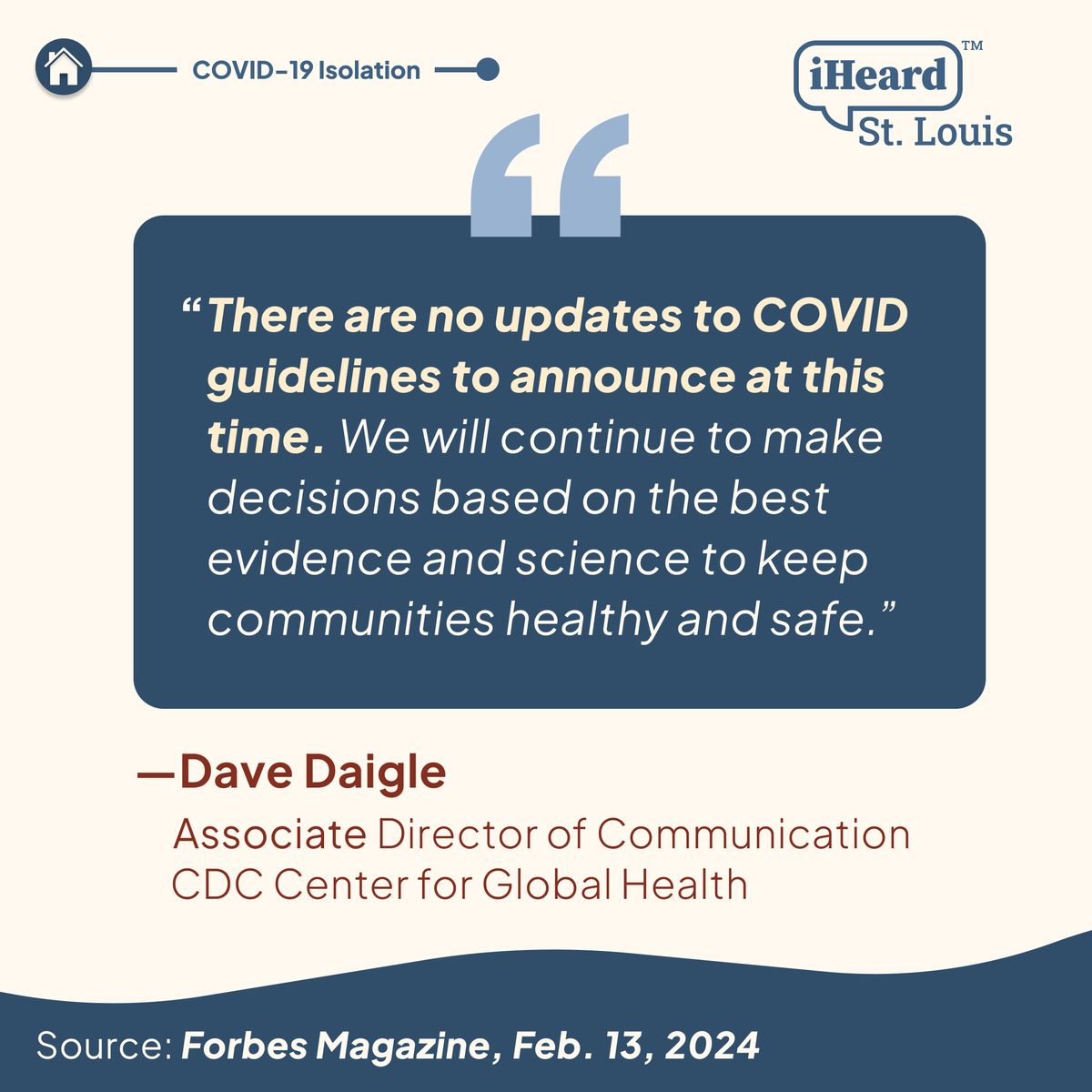 iheard_stl's tweet photo. 93% of St. Louisans who heard the CDC was changing its COVID-19 isolation guideline believed it. The CDC has not confirmed any plans to change its guidelines as of today.
#iHeardSTL #COVID #CDC #COVIDGuidelines #IsolationGuidelines https://t.co/vsZIRm230S