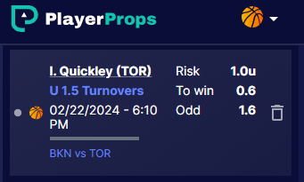 bestplayerprops's tweet photo. ✨ I. Quickley's got handles, but can he keep turnovers under 1.5 tonight against BKN? Show us what you've got and bet with us! 🏀
📅 02/22 ⏰ 6:10 PM 💰 Odds: 1.6
Make your move at #PlayerProps - Your home for #NBA player bets. #TORvsBKN #SecureTheBall https://t.co/TjNY0dNRkC