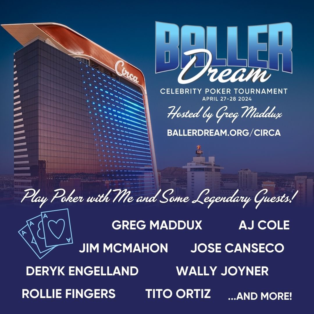 Announcing some new and returning guests for my 2nd annual poker tournament in Vegas! April 27 & 28th at @CircaLasVegas. Cash prizes up to $100K. Visit ballerdream.org/circa