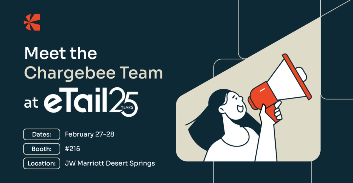 Digital River (@digitalriverinc) on Twitter photo Next week, <a href="/chargebee/">Chargebee</a> & Digital River will be at eTail Palm Springs! 
📍 Swing by booth #215 to see how our combined forces are shaping the e-commerce landscape. Don’t miss out on exclusive insights & the chance to discuss cutting-edge strategies with one of our experts. Next week, <a href="/chargebee/">Chargebee</a> & Digital River will be at eTail Palm Springs! 
📍 Swing by booth #215 to see how our combined forces are shaping the e-commerce landscape. Don’t miss out on exclusive insights & the chance to discuss cutting-edge strategies with one of our experts.
