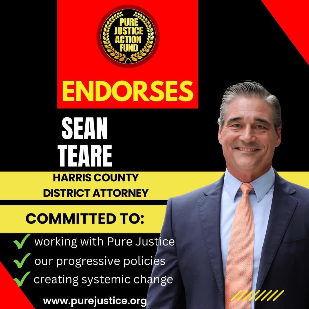 Pure Justice Action Fund Endorsed Sean Teare because we have entirely to many charges accepted by the DA’s office to prosecute Black & Brown Bodies simply because they’re poor & colored! Time for a change! #DecriminalizePoverty #PureJusticeActionFund #PureJustice #JusticeChasing
